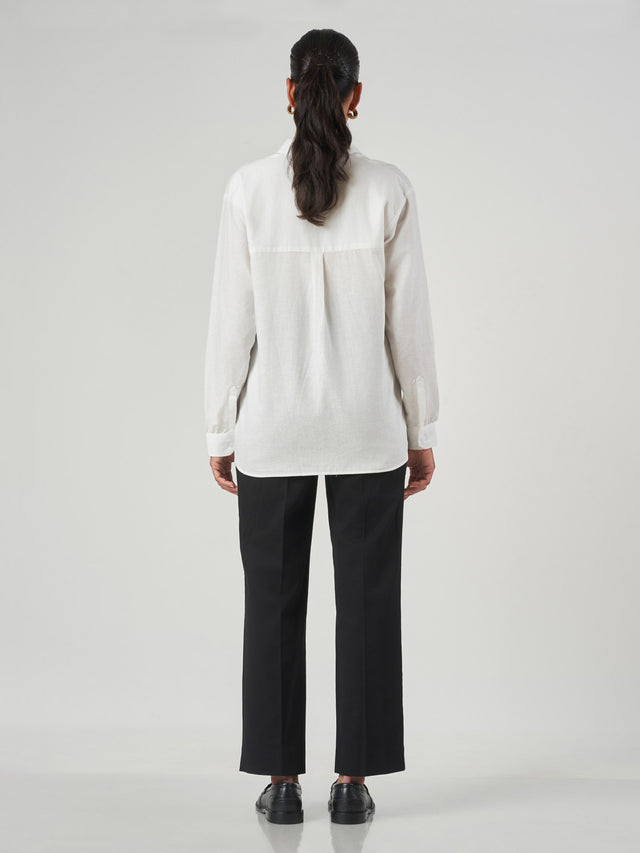 White Cotton Relaxed Fit Shirt