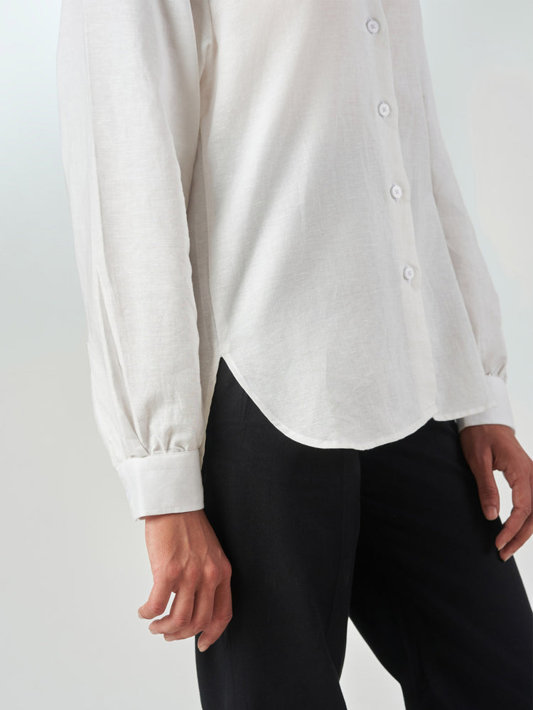 White Cotton Relaxed Fit Shirt