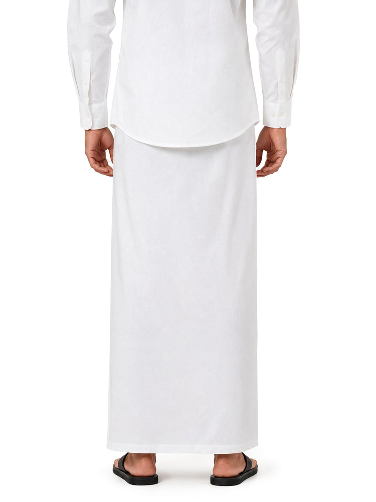White Solid Linen Classic Sarong