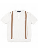 Contrast Stripe Zip Knit Regular Fit Polo Shirt