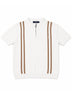 Contrast Stripe Zip Knit Regular Fit Polo Shirt