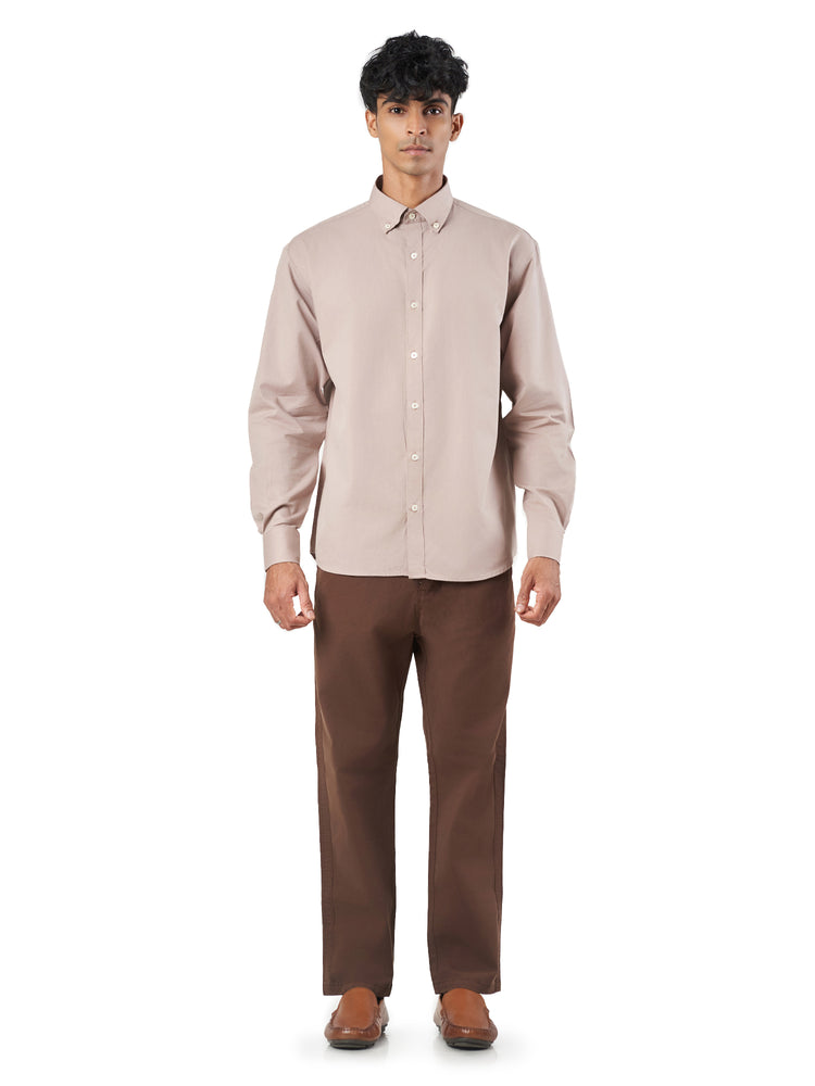 Wine Cotton Lounge Fit Casual Shirt