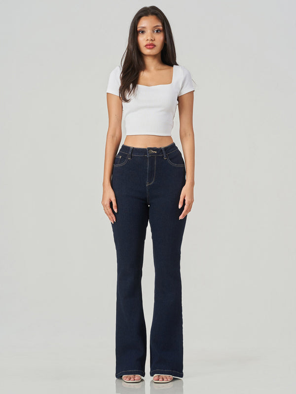 Cotton Spandex Regular Fit Bootcut Jeans