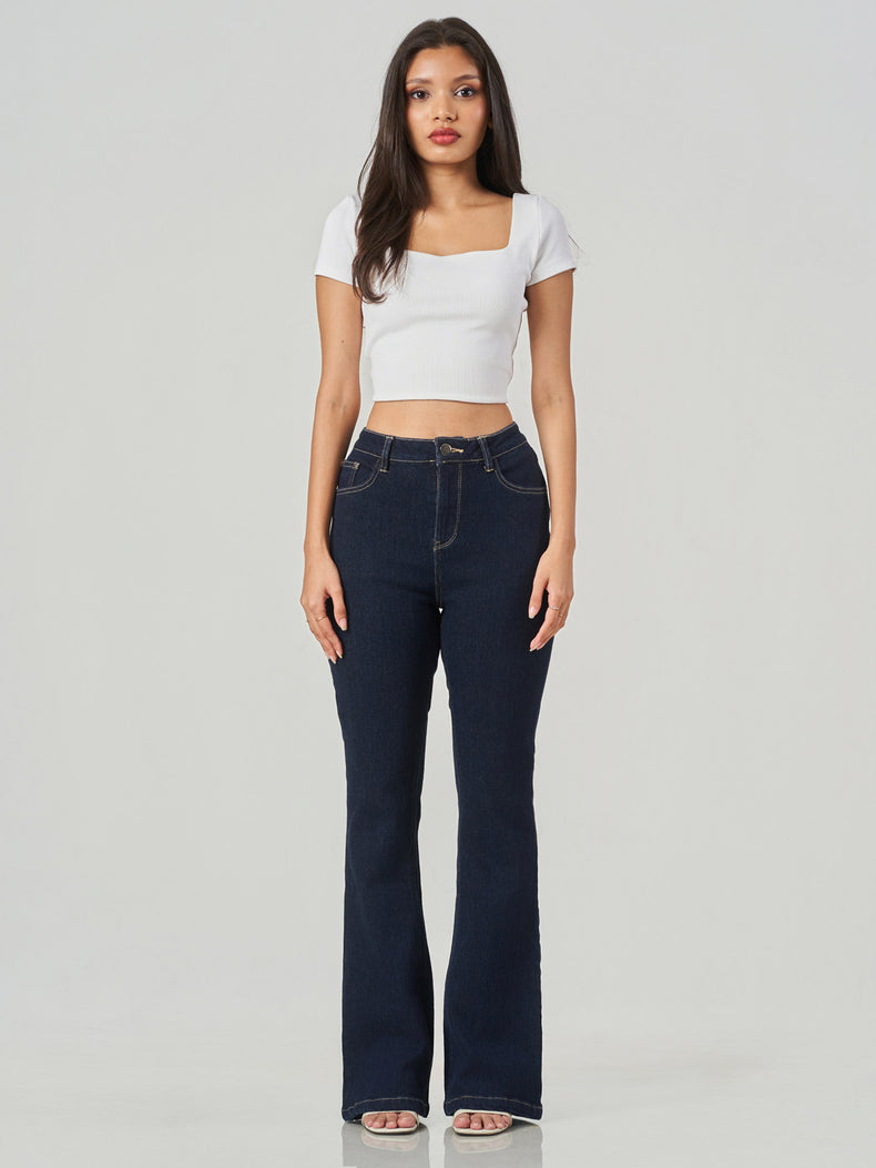 Cotton Spandex Regular Fit Bootcut Jeans