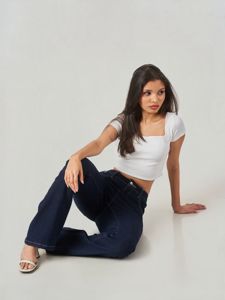 Cotton Spandex Regular Fit Bootcut Jeans