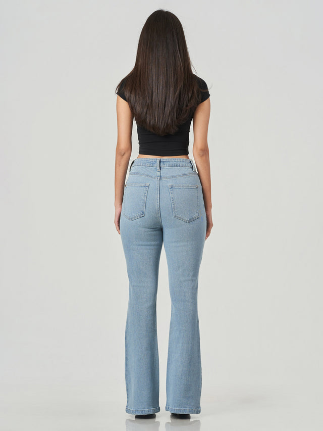Cotton Spandex Regular Fit Bootcut Jeans
