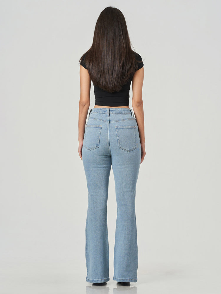 Cotton Spandex Regular Fit Bootcut Jeans