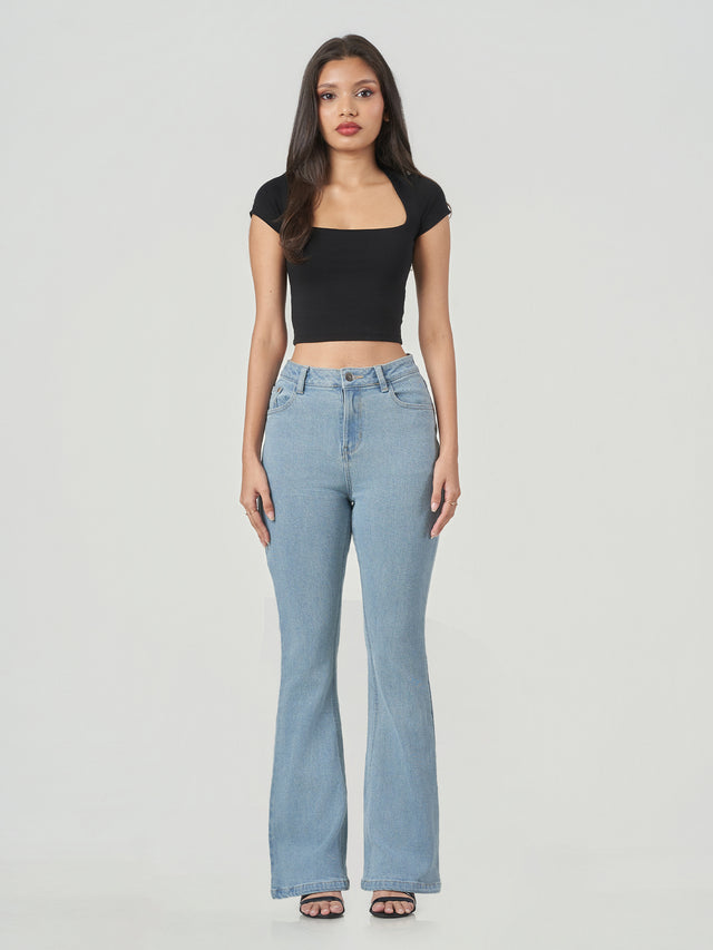 Cotton Spandex Regular Fit Bootcut Jeans