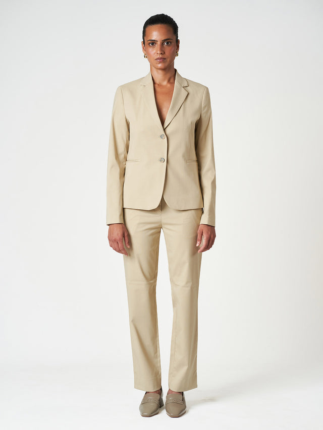 Regular Fit Formal Suit Set with Straight-Leg Trousers