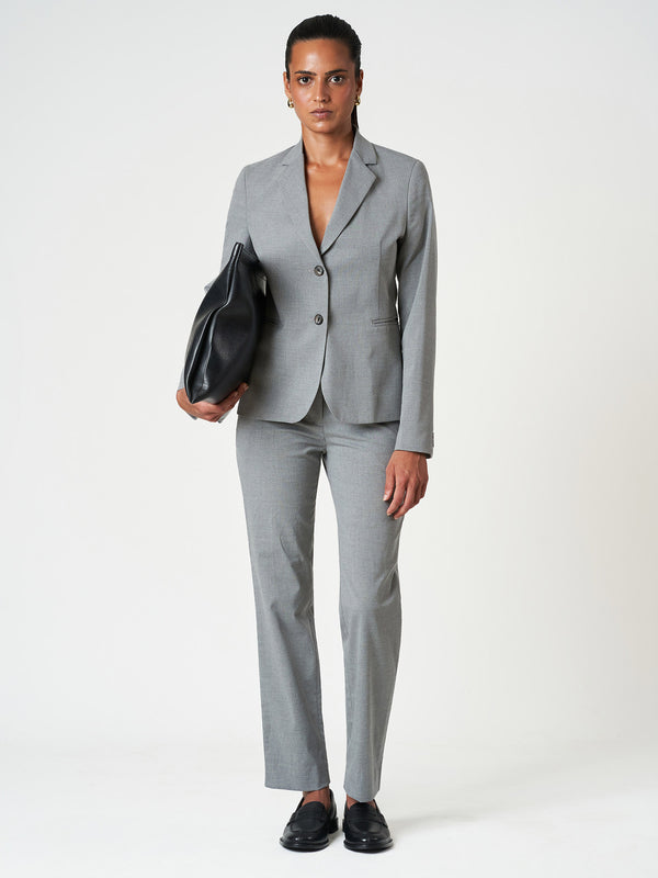 Regular Fit Formal Suit Set with Straight-Leg Trousers