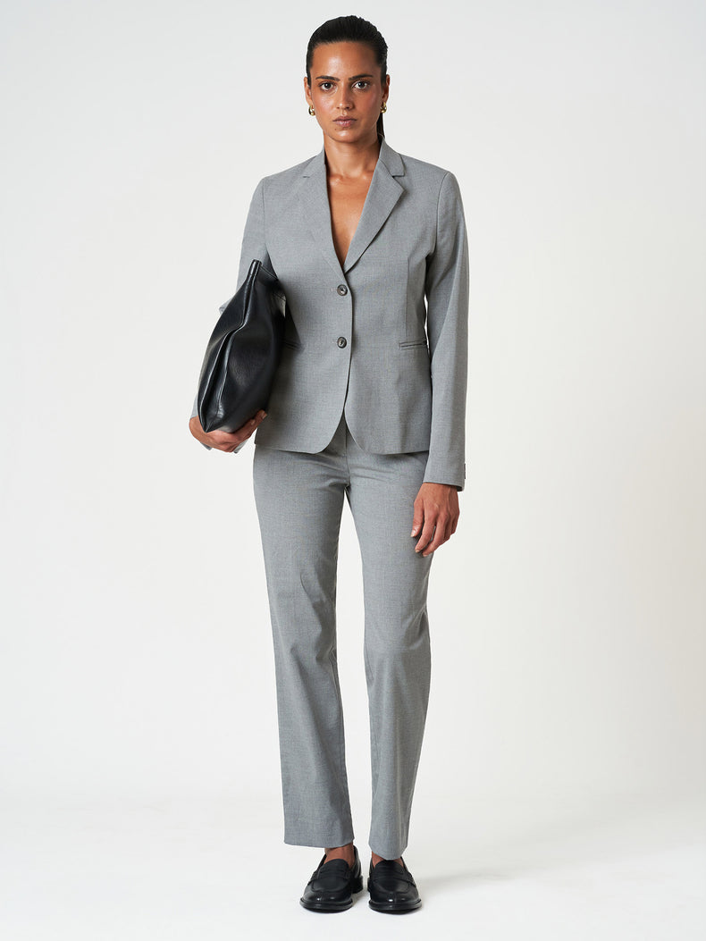 Regular Fit Formal Suit Set with Straight-Leg Trousers