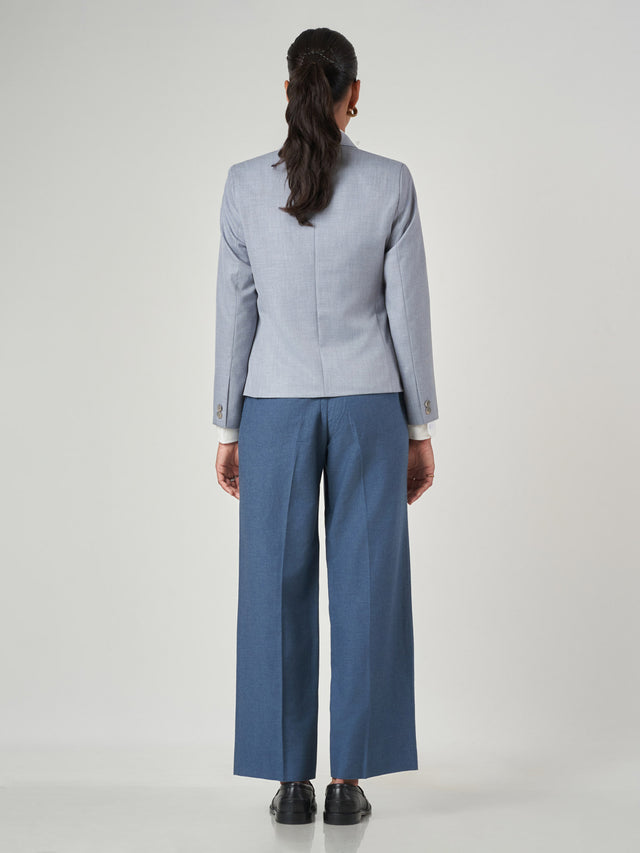 Grey Single-Breasted Tailored Jacket
