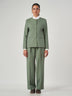 Sage Green Collarless Single-Breasted Formal Suit